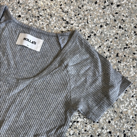 ROLLA'S Gray Ribbed Women's Top - Picture 3 of 6
